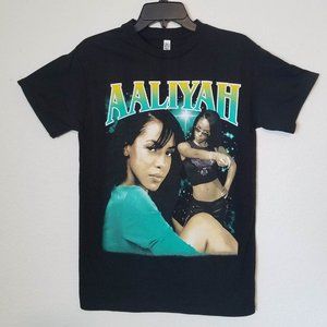 New “Aaliyah Double Pose” Unisex Silkscreen T-Shirt – Small–3XL